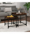 Side Tables 2 pcs Smoked Oak Engineered Wood