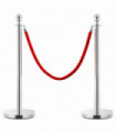 Stanchion Stand Rope Red and Silver Velvet