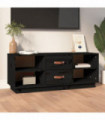 TV Cabinet Black 100x34x40 cm Solid Wood Pine