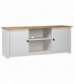 TV Cabinet White 120x40x50 cm Solid Pine Wood Panama Range