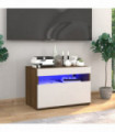 TV Cabinet with LED Lights Brown Oak 60x35x40 cm