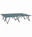 Two Person Folding Sun Lounger Leaf Print Steel