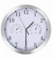 Wall Clock with Quartz Movement Hygrometer Thermometer White
