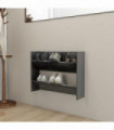 vidaXL Wall Shoe Cabinet High Gloss Grey 80x18x60 cm Engineered Wood