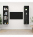 Wall-mounted TV Cabinets 2 pcs High Gloss Grey Engineered Wood