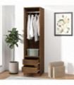 Wardrobe with Drawers Brown Oak 50x50x200 cm Engineered Wood