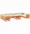 vidaXL 11 Piece Garden Sofa Set Wax Brown Solid Wood Pine