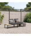vidaXL 2 Piece Garden Sofa Set with Cushions Black Aluminium
