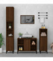 vidaXL 3 Piece Bathroom Furniture Set Brown Oak Engineered Wood