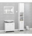 vidaXL 3 Piece Bathroom Furniture Set High Gloss White Engineered Wood