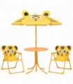 vidaXL 3 Piece Kids' Garden Bistro Set with Parasol Yellow