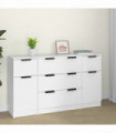 vidaXL 3 Piece Sideboard Set White Engineered Wood