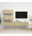 vidaXL 4 Piece TV Cabinet Set Sonoma Oak Engineered Wood