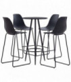 vidaXL 5 Piece Bar Set Plastic Black