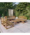 vidaXL 7 Piece Garden Lounge Set Honey Brown Solid Pinewood