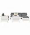 vidaXL 7 Piece Garden Sofa Set White Solid Wood Pine
