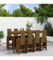 vidaXL 9 Piece Garden Bar Set Honey Brown Solid Wood Pine