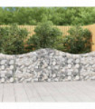 vidaXL Arched Gabion Baskets 15 pcs 200x30x80/100 cm Galvanised Iron