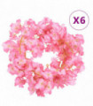 vidaXL Artificial Flower Garlands 6 pcs Dark Pink 180 cm