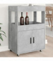 vidaXL Bar Cart Concrete Grey 60x39.5x89 cm Engineered Wood