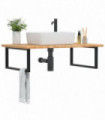 vidaXL Basin Shelf Wall Mounted Steel and Solid Wood Oak