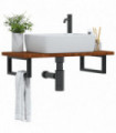vidaXL Basin Shelf Wall Mounted Steel and Solid Wood Oak