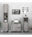 vidaXL Bathroom Cabinet Grey Sonoma 30x30x100 cm Engineered Wood