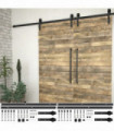 Sliding Door Hardware Kits 2 pcs 183 cm Steel Black