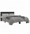 vidaXL Bed Frame Black 120x200 cm Engineered Wood and Metal
