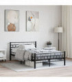 vidaXL Bed Frame Black Steel 140x200 cm