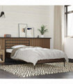 vidaXL Bed Frame Brown Oak 90x200 cm Engineered Wood and Metal