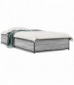 vidaXL Bed Frame Grey Sonoma 75x190 cm Small Single Engineered Wood and Metal
