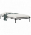 vidaXL Bed Frame Grey Sonoma 90x200 cm Engineered Wood and Metal