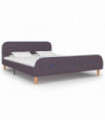 vidaXL Bed Frame Taupe Fabric 135x190 cm Double