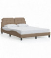 vidaXL Bed Frame with Headboard Cappuccino 140x190 cm Faux Leather