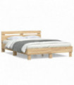 vidaXL Bed Frame with Headboard Sonoma Oak 150x200 cm King Size Engineered Wood