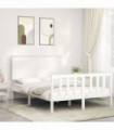 vidaXL Bed Frame with Headboard White 120x200 cm Solid Wood