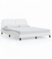 vidaXL Bed Frame with Headboard White 160x200 cm Faux Leather