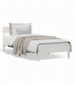 vidaXL Bed Frame with Headboard White 75x190 cm Small Single Solid Wood Pine