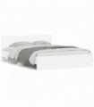 vidaXL Bed Frame with Headboard and LED White 150x200 cm King Size