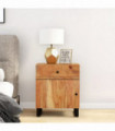vidaXL Bedside Cabinet 50x33x60 cm Solid Wood Acacia&Engineered Wood
