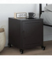 vidaXL Bedside Cabinet Black 36x39x43.5 cm Steel