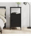 vidaXL Bedside Cabinet Black 41x31x80 cm Engineered Wood