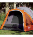 vidaXL Camping Tent Dome 3-Person Grey and Orange Quick Release