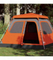 vidaXL Camping Tent Dome 4-Person Grey and Orange Quick Release