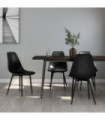 vidaXL Dining Chairs 4 pcs Black PP