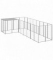 vidaXL Dog Kennel Silver 6.05 m² Steel