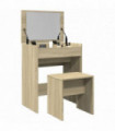 vidaXL Dressing Table and Stool Sonoma Oak 60x40x113.5 cm