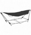 vidaXL Hammock with Foldable Stand Black
