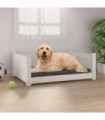 Dog Bed White 75.5x55.5x28 cm Solid Pine Wood